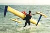 1995. After the inflatable crafts, the Legaignoux brothers build a foiler which they will tow with their wings